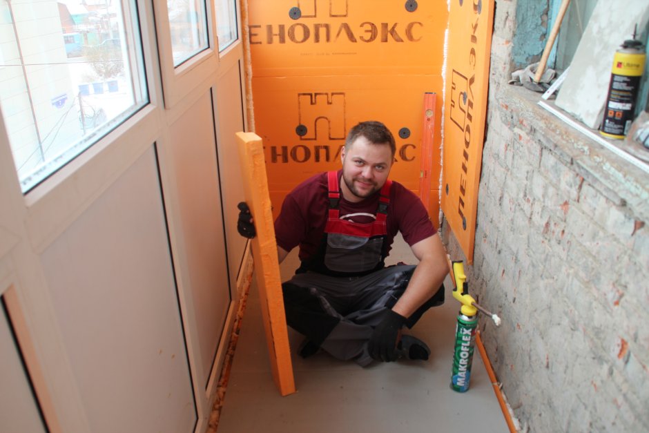 Утепление балкона снаружи пеноплексом