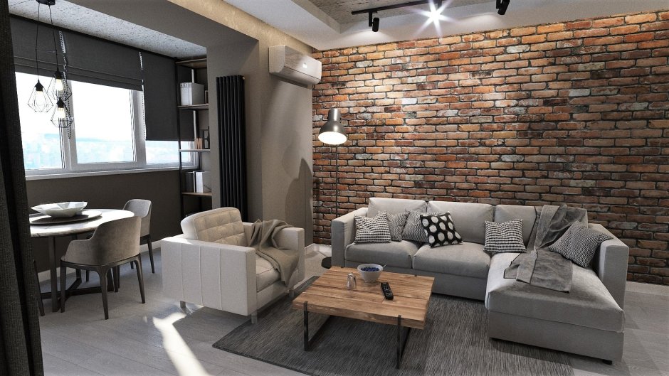 Loft Interior Design кирпич