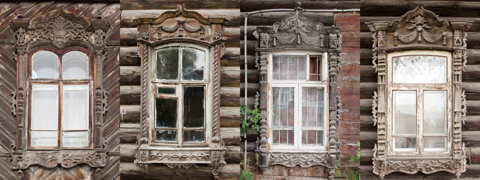 Резные оконные рамы вектор