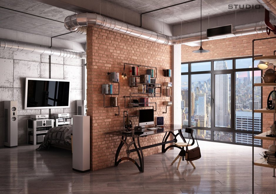 Двухэтажный офис в стиле лофт