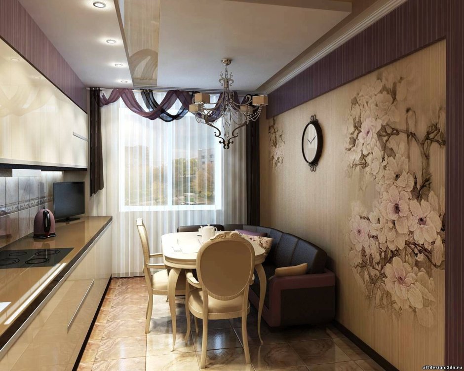 Фотообои в интерьере кухни 2021