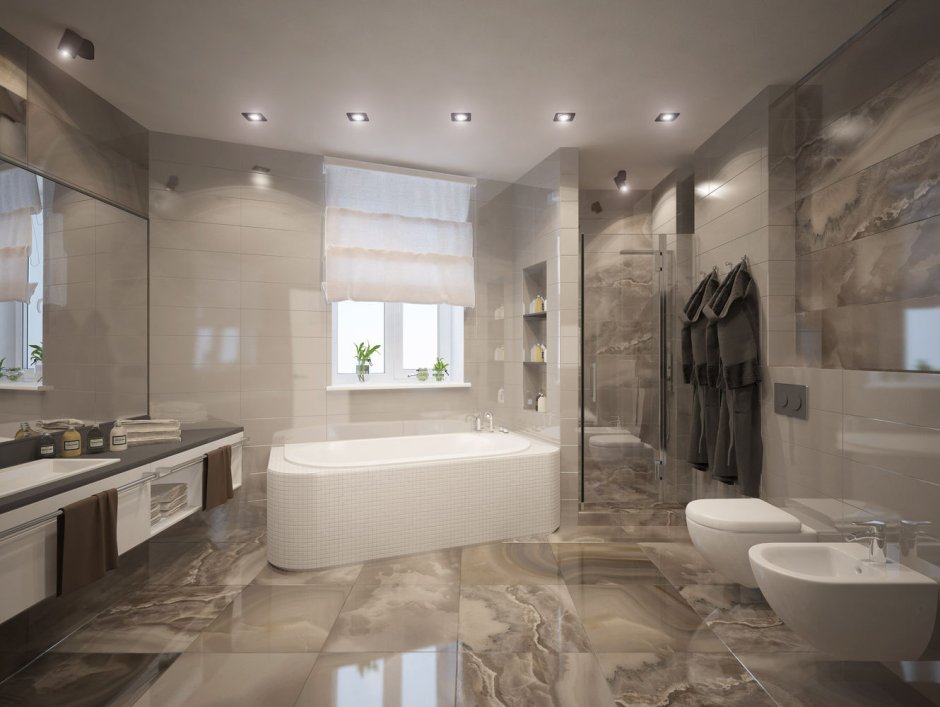 Современный интерьер ванной комнаты 2022