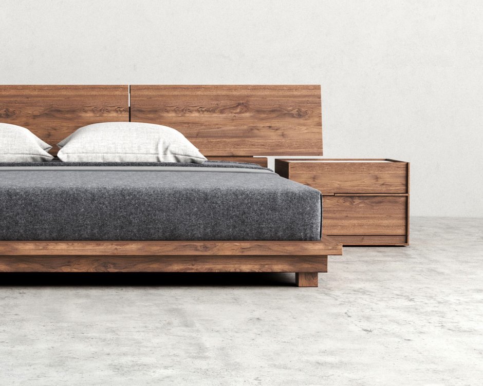 Современная деревянная кровать
