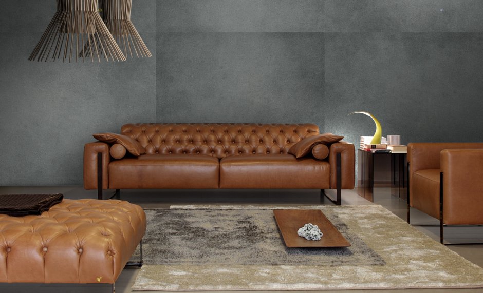 Современный итальянский кожаный диван