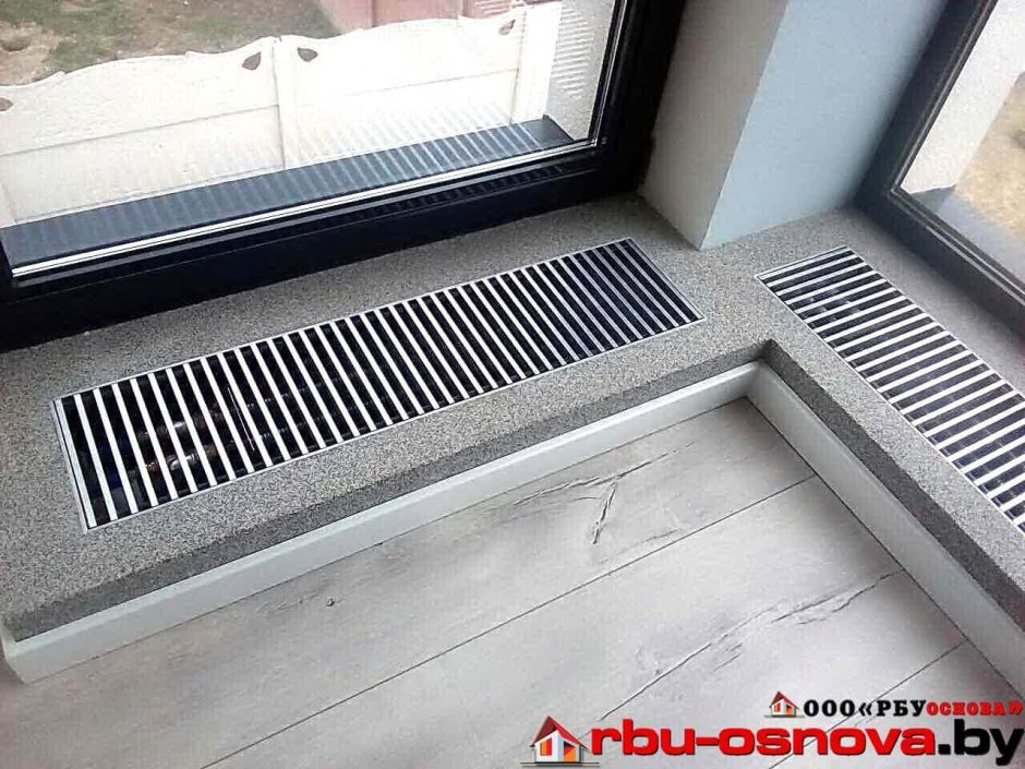 Внутрипольный конвектор под подоконник