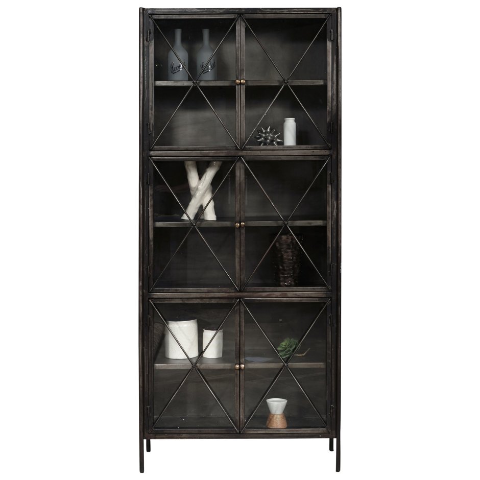Metal Shelves Store two Glass Cabinets