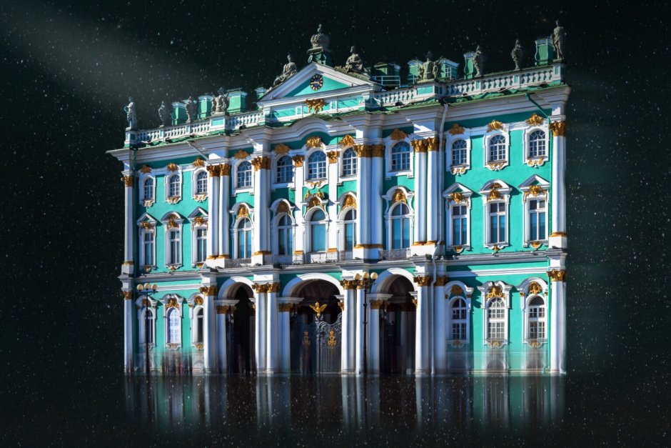 Пушкин Екатерининский дворец зимой