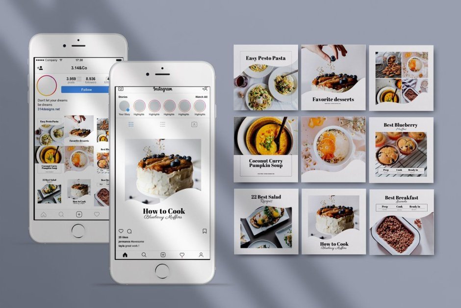 Макеты для ресторана для инстаграмма