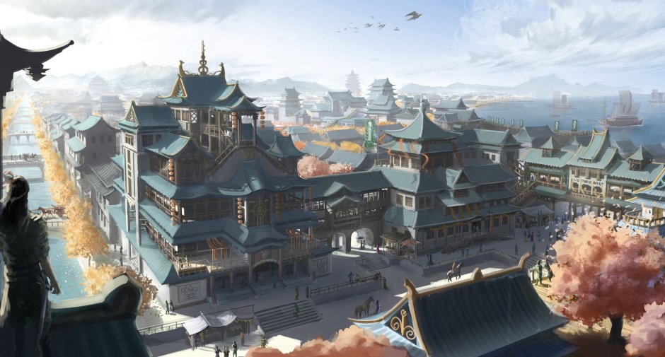 Япония древний дворец концепт