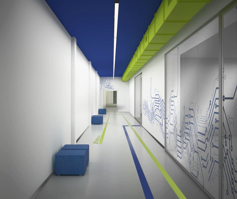 Дизайнерские коридоры в колледже