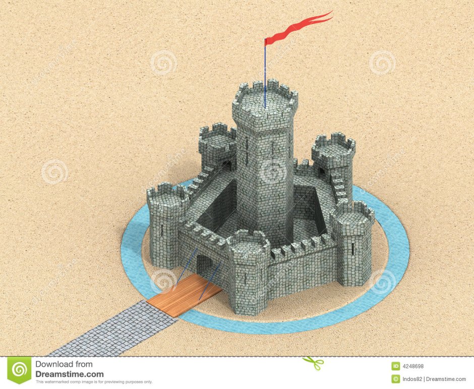 Рыцарский замок 3 д из картона