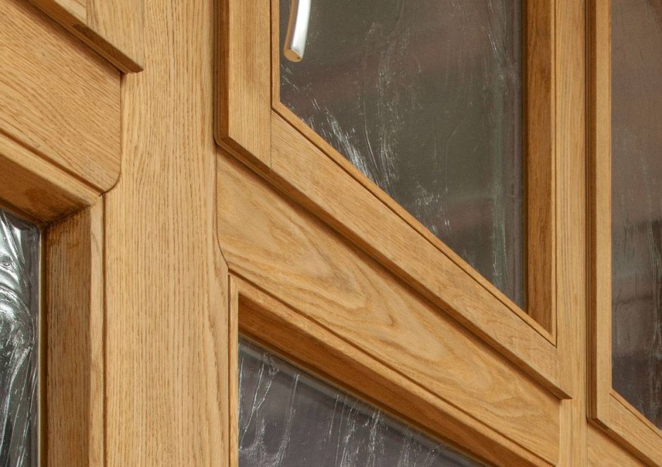 Деревянный стеклопакет балконная дверь