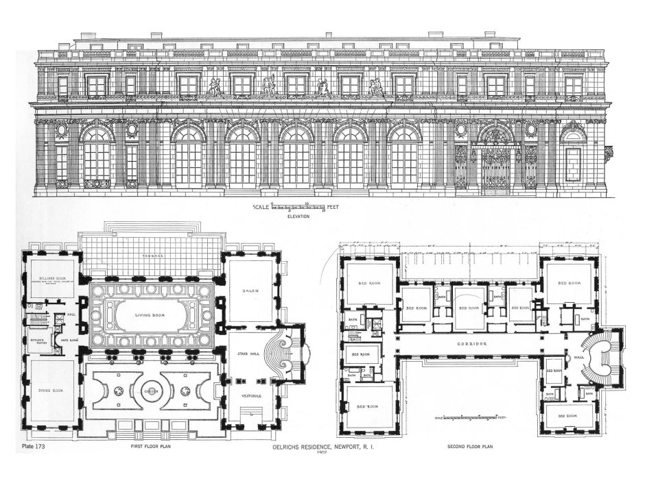 Букингемский дворец чертеж фасад