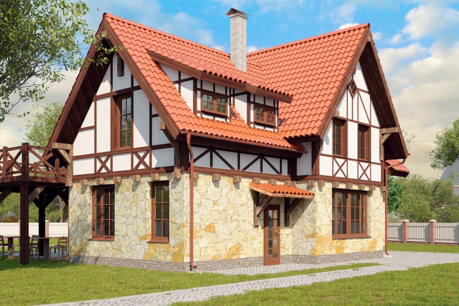 Баварский стиль деревня в Германии