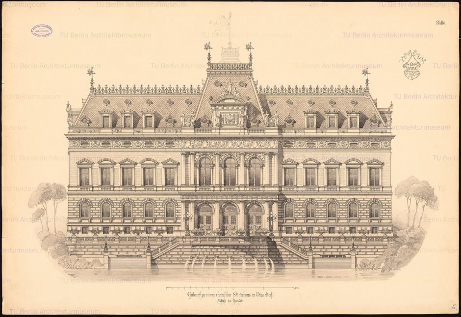 Дворец Цвингер чертеж фасад