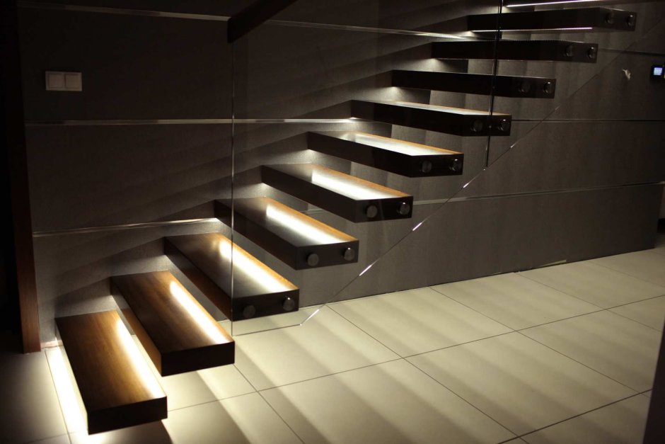 Подсветка лестницы лофт