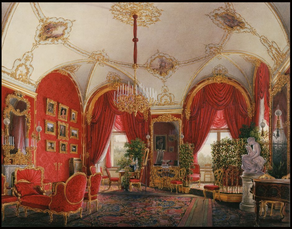 Эдуард Петрович ГАУ (1807-1887) - интерьеры зимнего дворца.