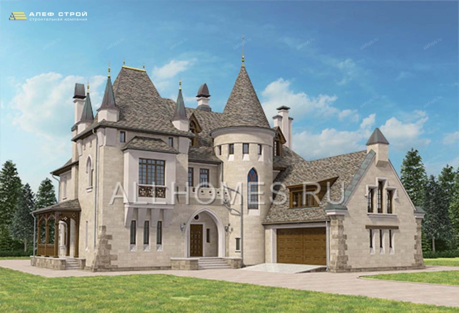 Проект дома в стиле средневекового замка v-550-1k