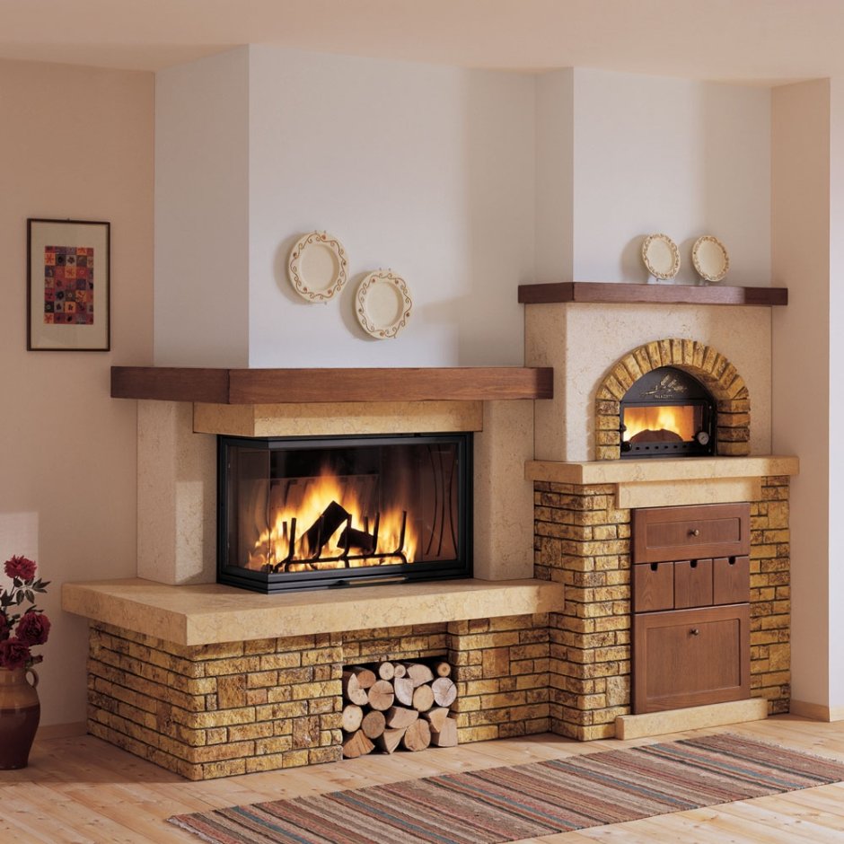 Гостинная с камином pitrre Lux Albany
