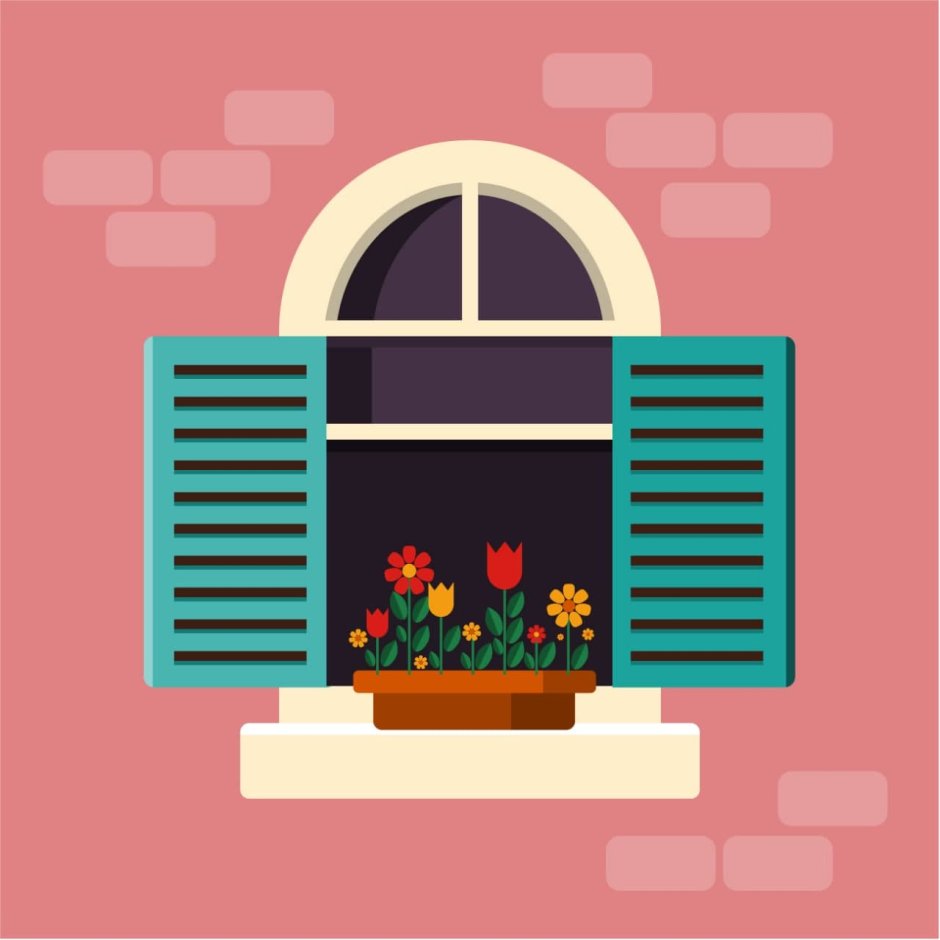 Домик с окном из цветов иконка