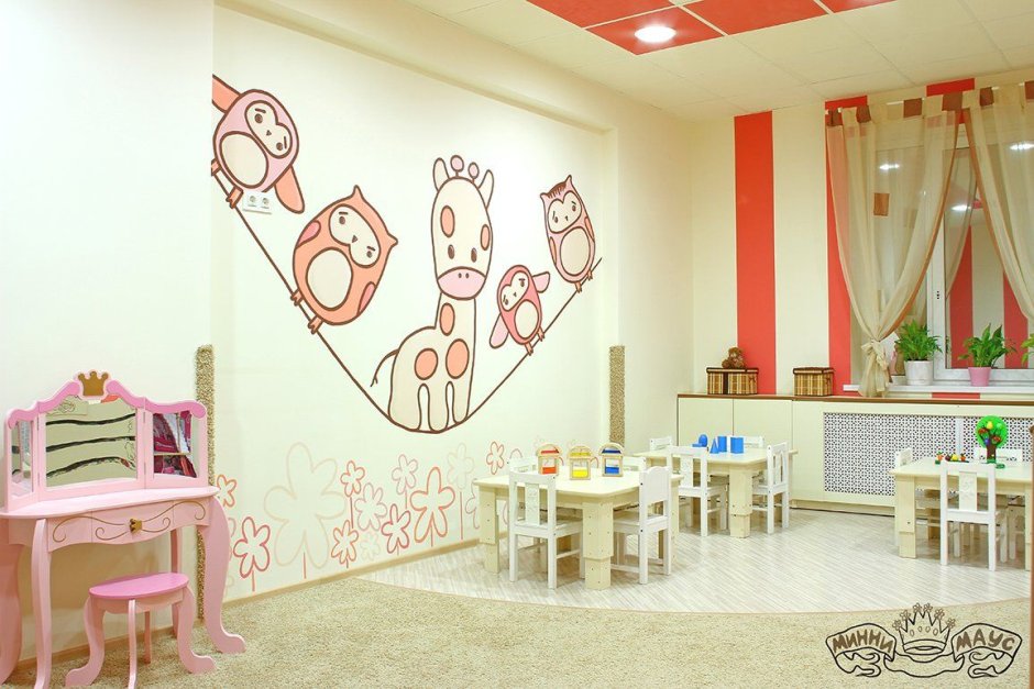 Современная роспись стен в детском саду