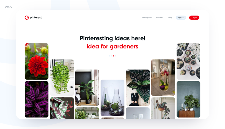 Redesign website Pinterest Behance