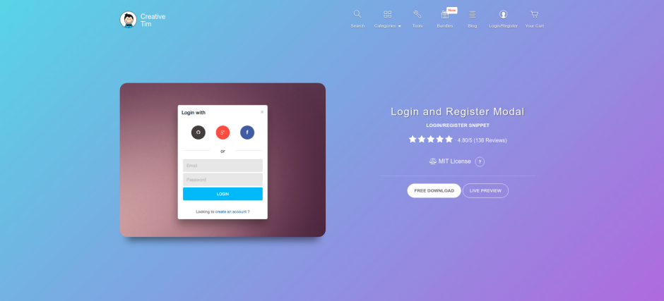 Bootstrap login