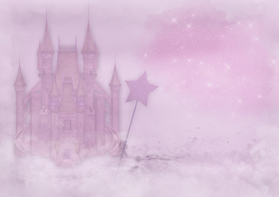 Розовый замок в облаках