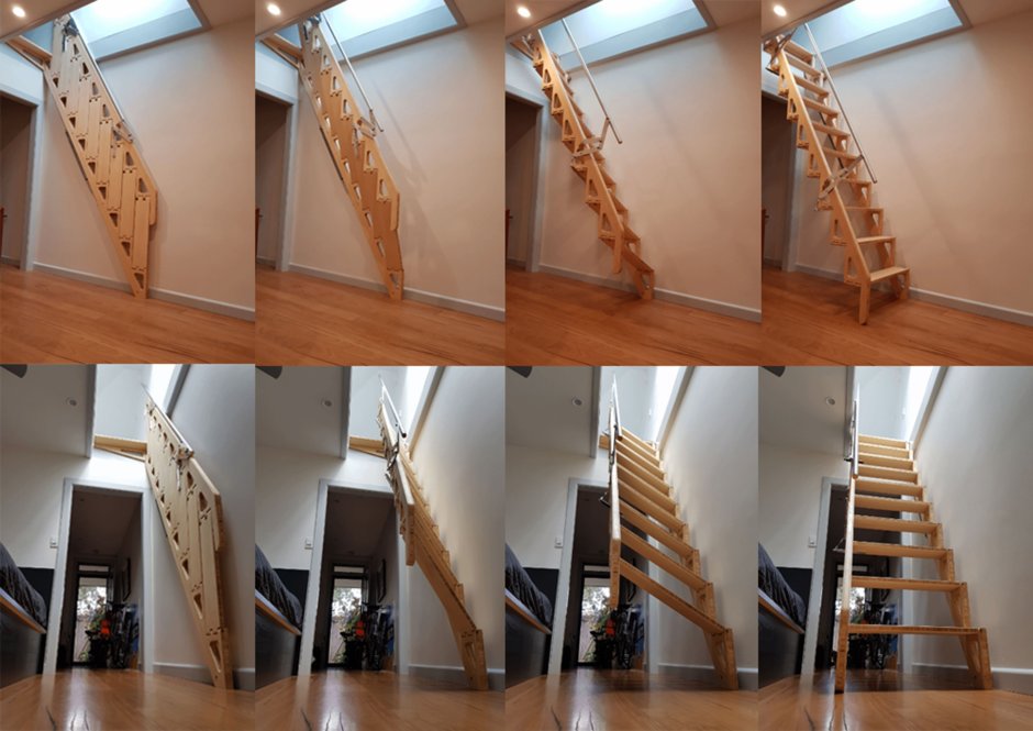 Компактная лестница на антресольный этаж