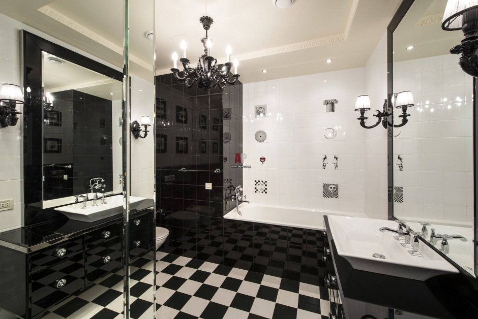 Dark Black Marble Bathroom плитка