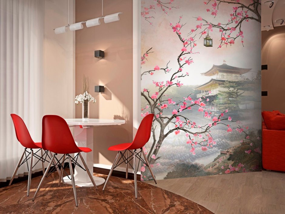 Фрески на стену в японском стиле