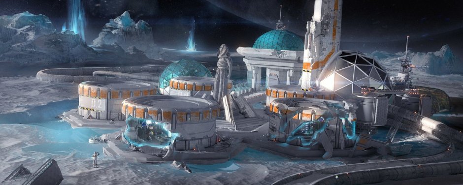 Космическая база Sci Fi концепт