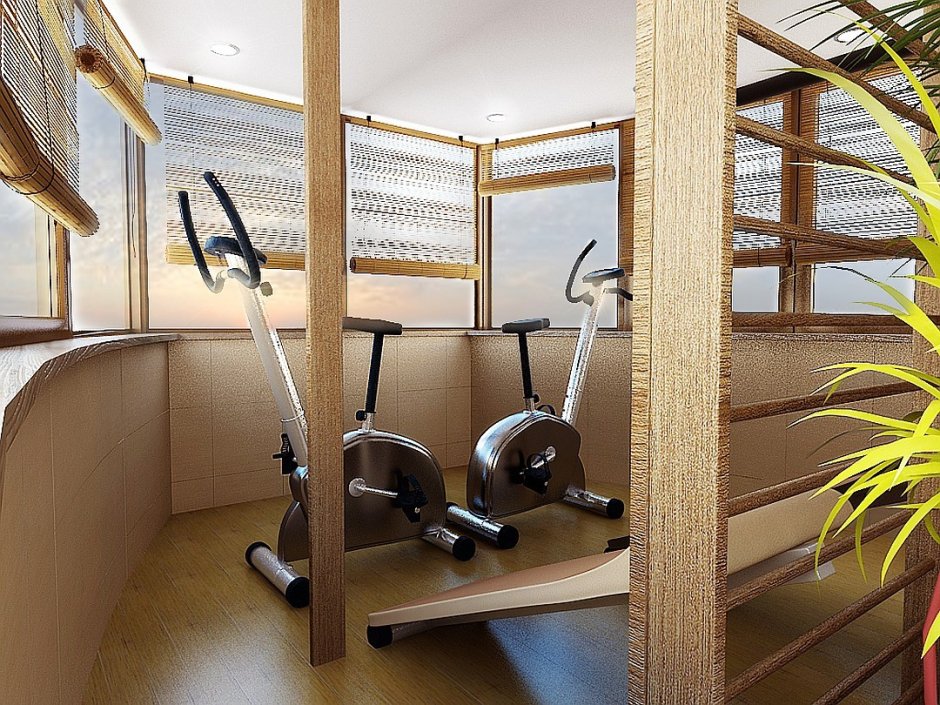 Спортивный уголок на балконе