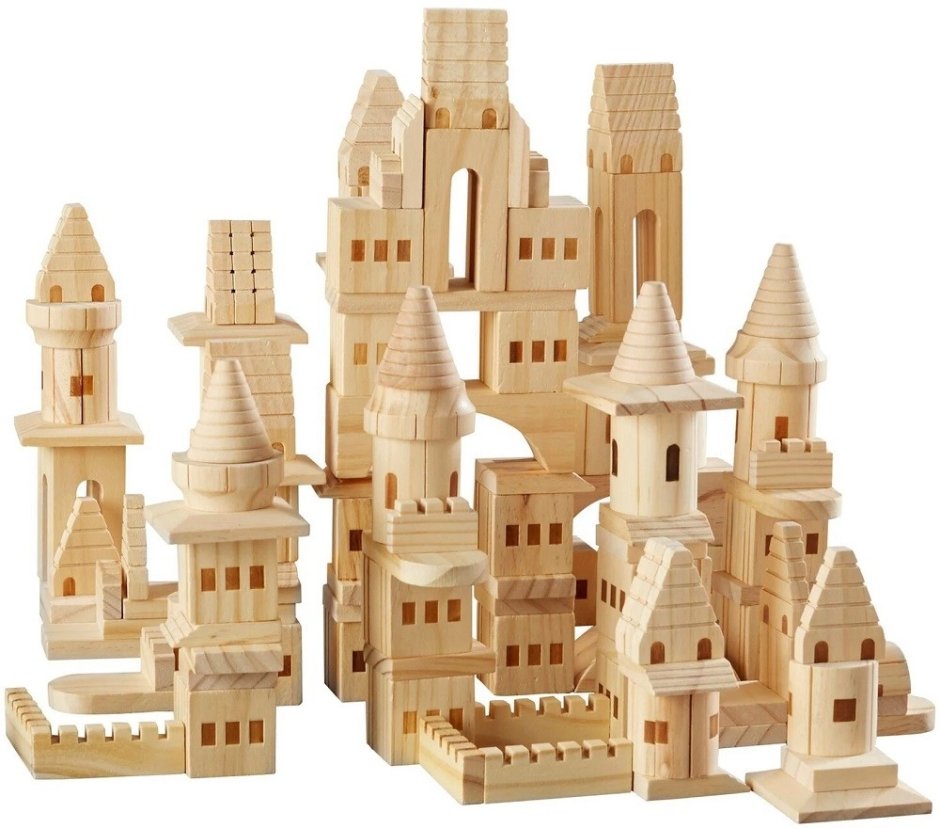 Замок из деревянных кубиков