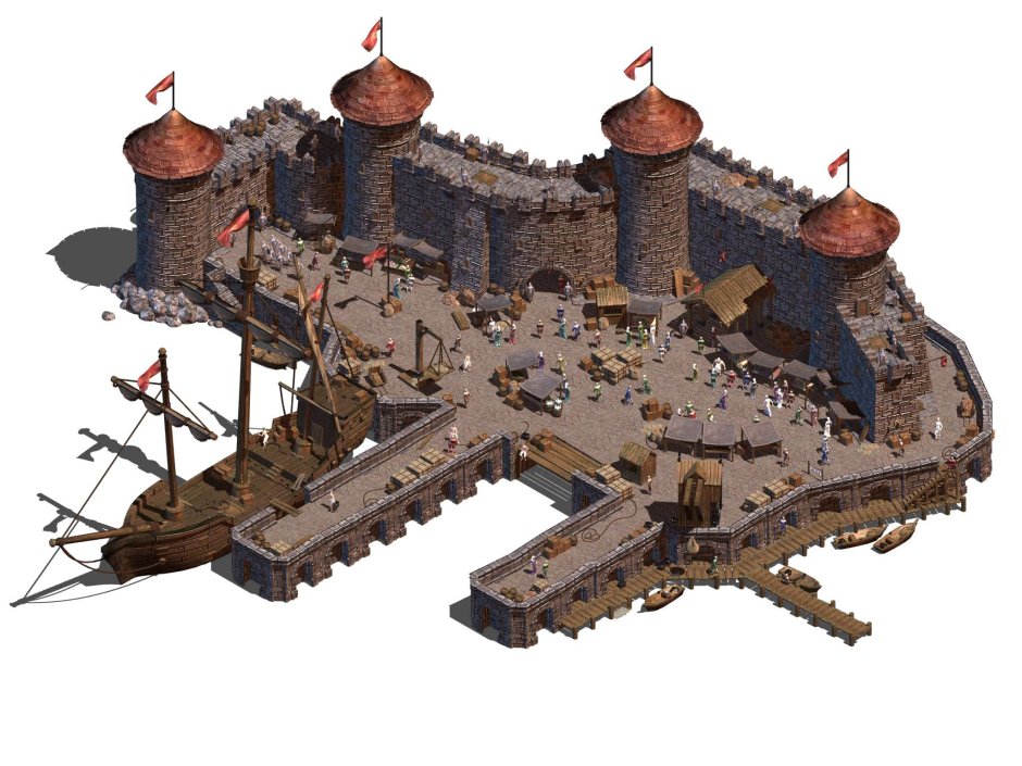 Средневековый порт в майнкрафт