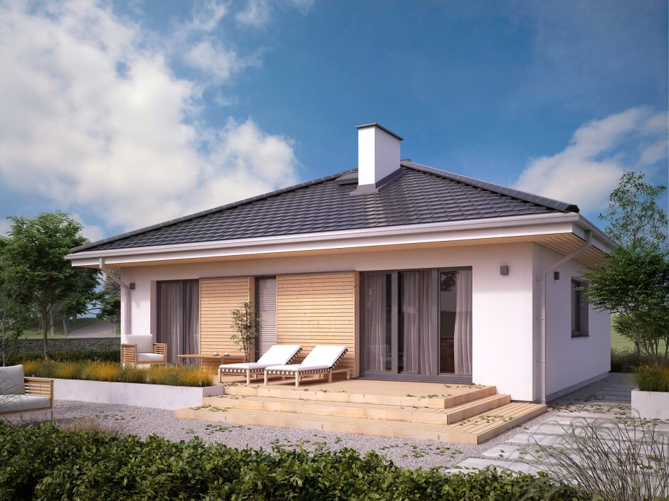 Дизайн дома с вальмовой крышей