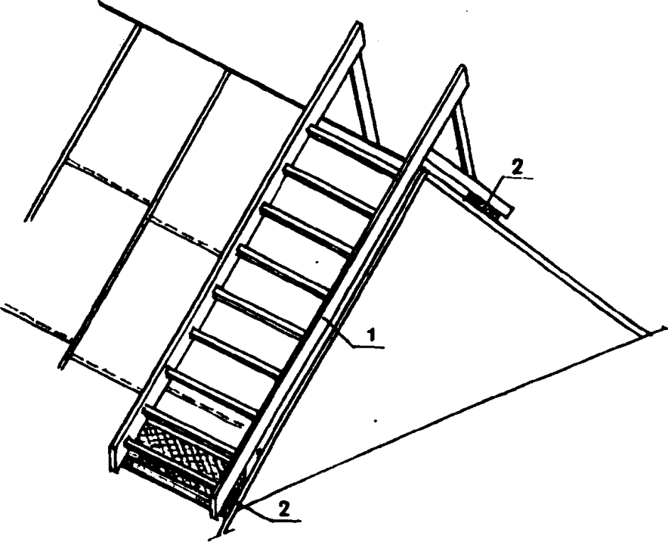Лестница для двухскатной крыши чертеж
