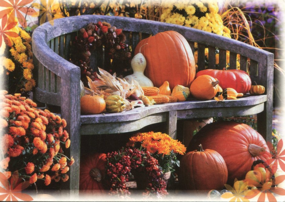 Осенняя композиция с тыквами на Хэллоуин