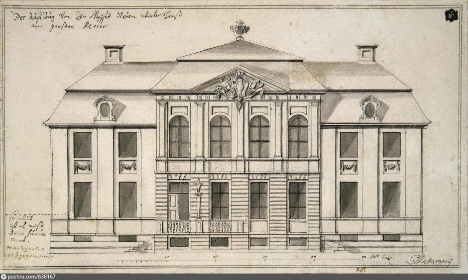Второй зимний дворец Петра 1 арх Георг Иоганн Маттарнови 1716