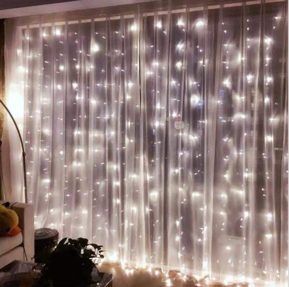 Гирлянда - занавес 600led 3*3м белый