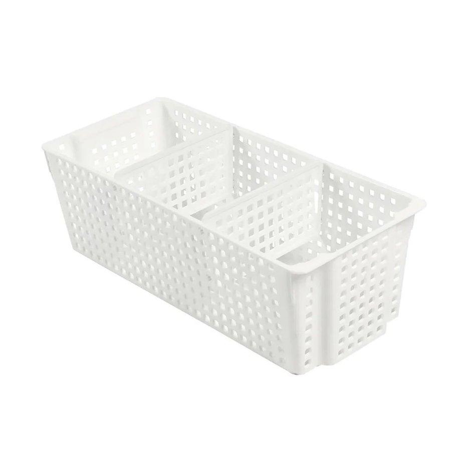 Корзина для белья лофт 50л узкая с крышкой белый арт. V5650006
