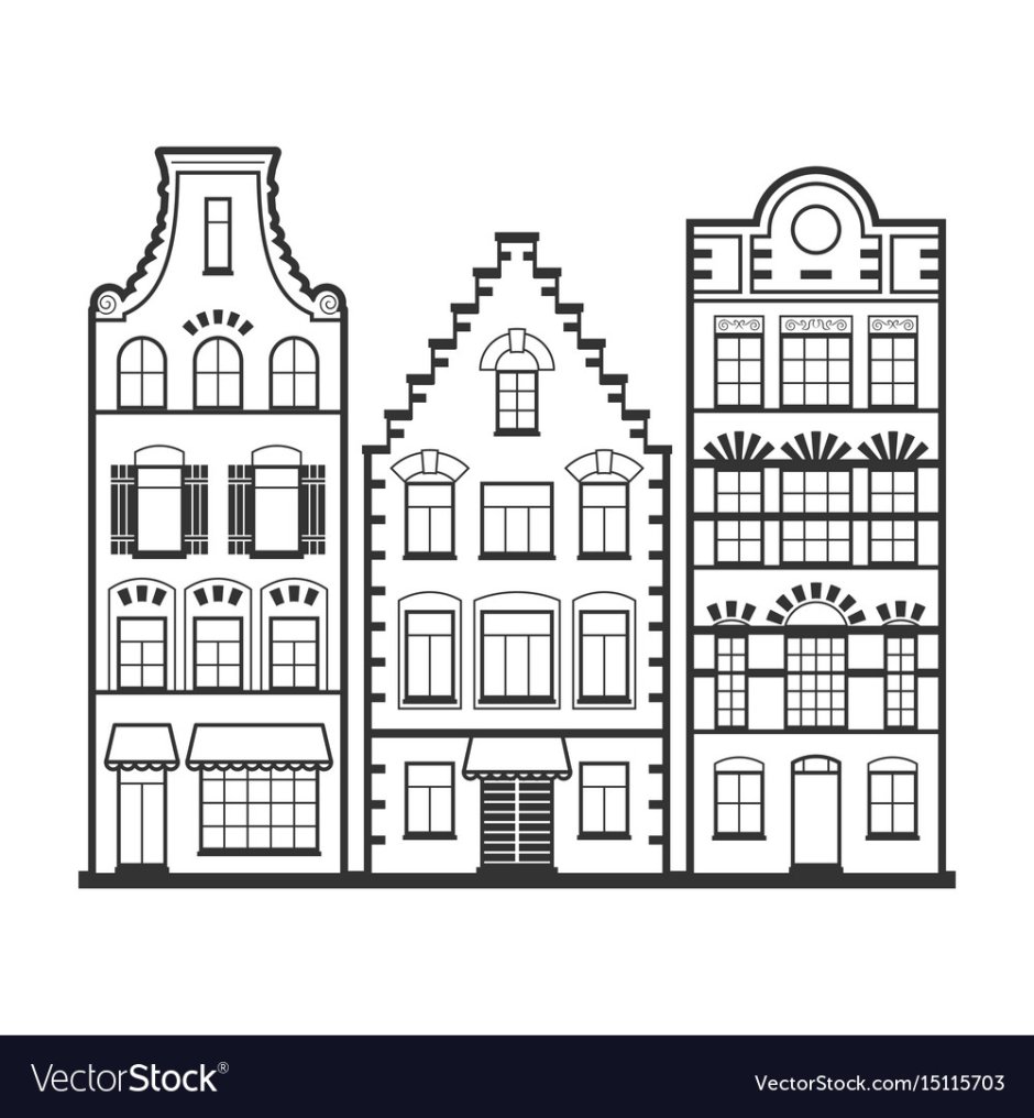 Домики в голландском стиле вектор