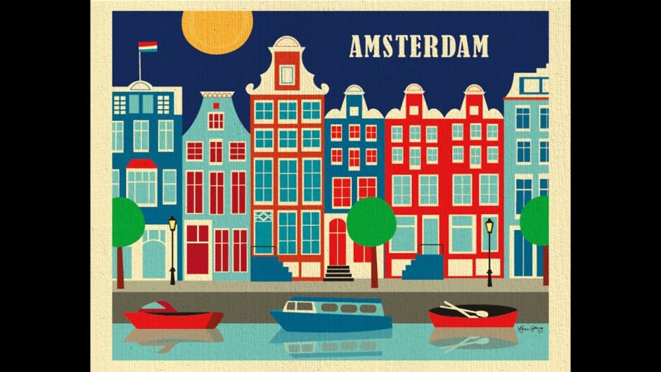 Постер домики Амстердама