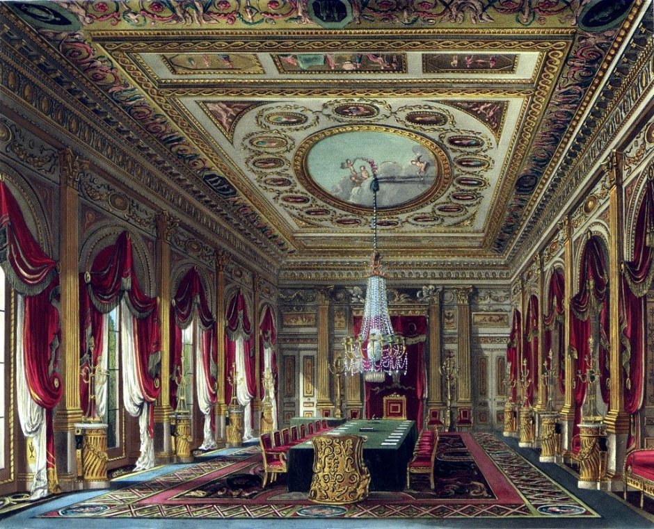 Дворец Франция 17 век интерьер Тронный зал