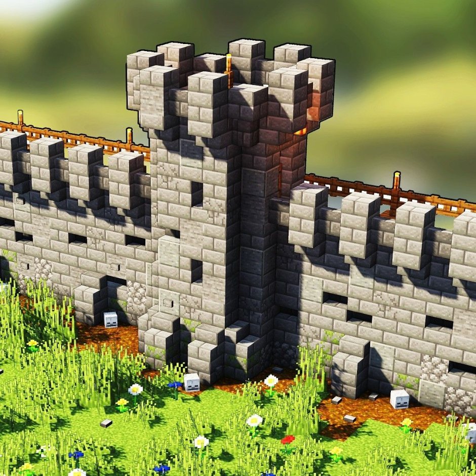 Средневековая крепость Minecraft