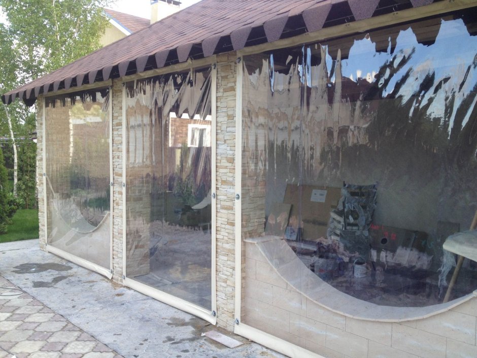 Прозрачные шторы для веранды