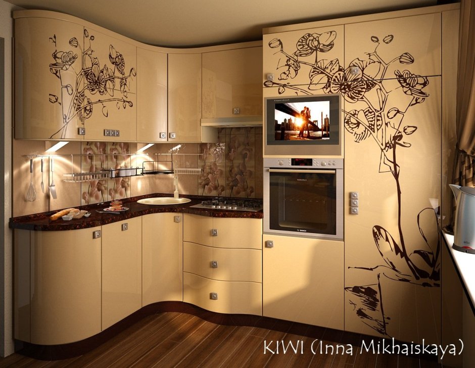 Кухонные гарнитуры с рисунком