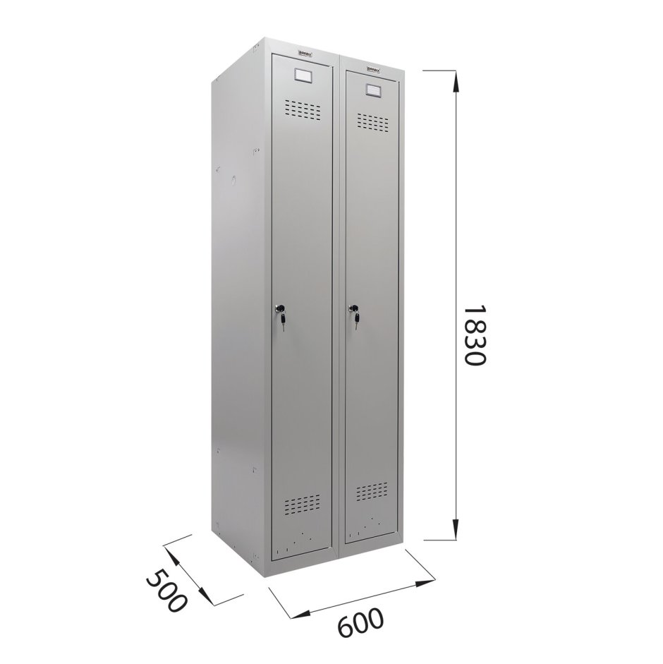 Шкаф метал. Для одежды 2-х секцион.Запирающийся 600х500х1950 ШМ-2-600