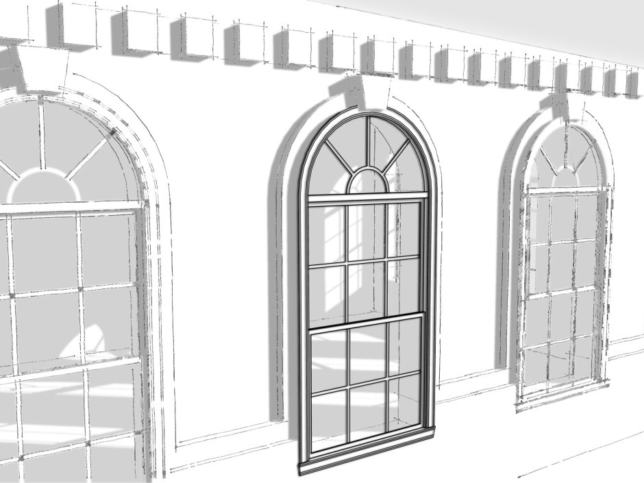 Revit арочное окно семейство
