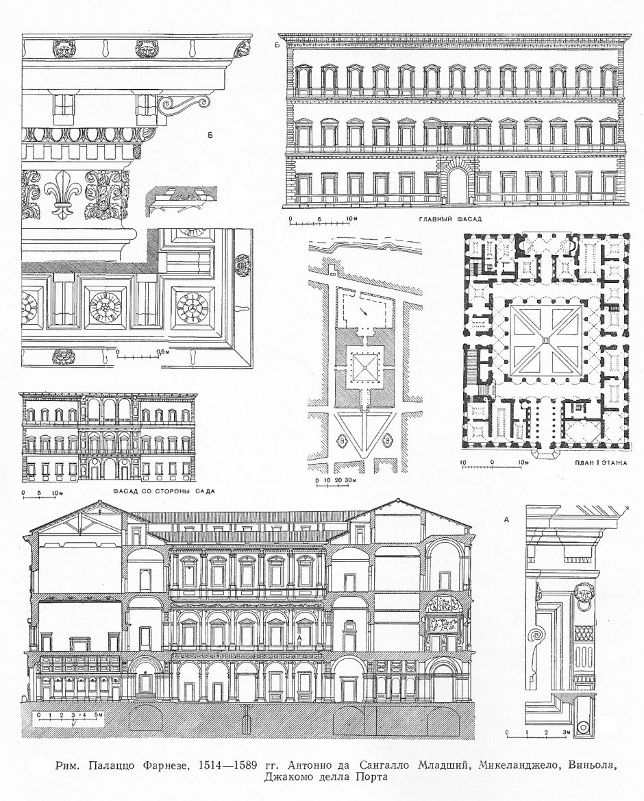 Палаццо Фарнезе чертеж